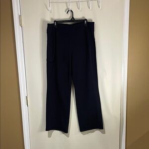Duluth Trading Co Women's Black Wide Leg Pants Size L 31 In Excellent Condition